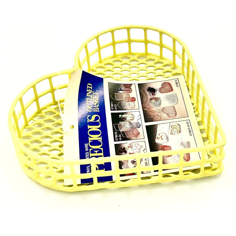 Special Offer Season's Ornamental Vinyl Coated Wire Craft Basket Small Size Single - Heart