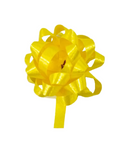 Yellow gift bow on a white background