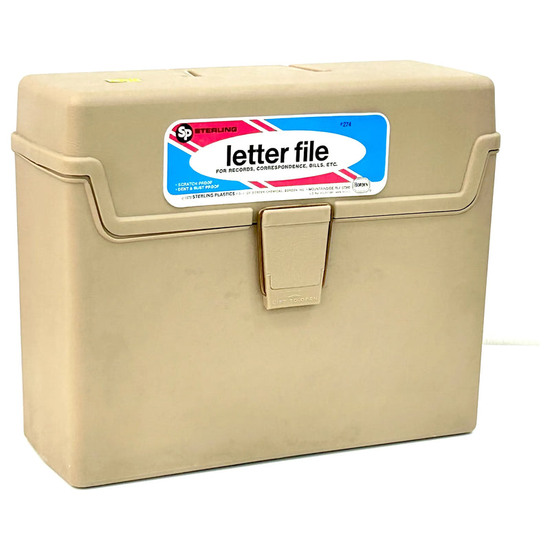 Word Lettering Filing Box Sterling Plastic Letter File Storage Box with Handle & A-Z Index ...