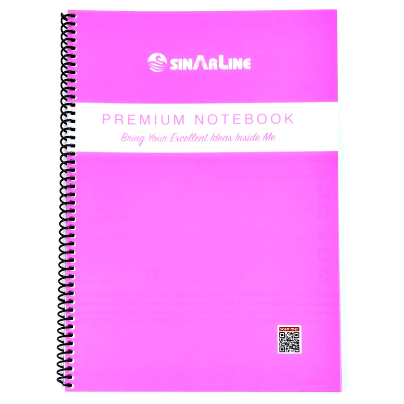 SinarLine Spiral School Notebook Lined 80 Sheets - A4