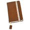 Collins Leather Style Cover Pocket Notebook Journal Plain 70g Cream Paper with Elastic Band - A6