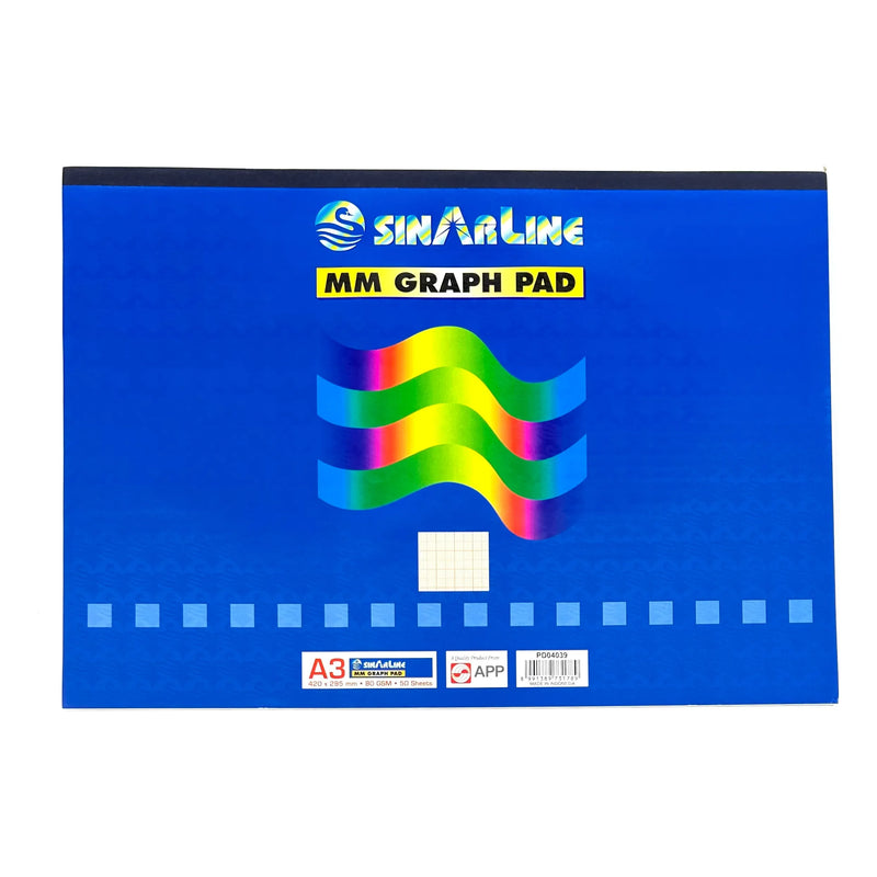Sinarline Landscape Flip MM Graph Pad 80g A3 - 50 Sheets