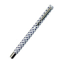 قلم باركر فكتور ريشة سائلة كروم جسم ابيض منقط كحلي بوكا دوتس اصدار خاص