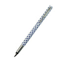 قلم باركر فكتور ريشة سائلة كروم جسم ابيض منقط كحلي بوكا دوتس اصدار خاص