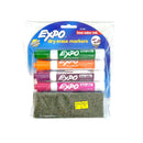 Expo White Board Markers Pop + Felt Eraser  - Set of 5