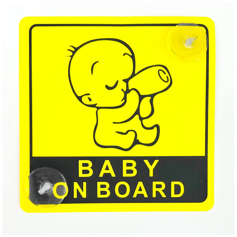 لافتة طفل في المركبة ١٥×١٥ سم مع علاقة ماصة للزجاج
