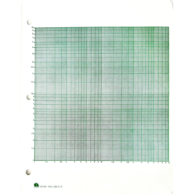 Ampad Citadel Engineering Fillers Full Log 2x2  Sulphite Ledger 8.5" x 11" Heavy Weight Green - 20 Sheets