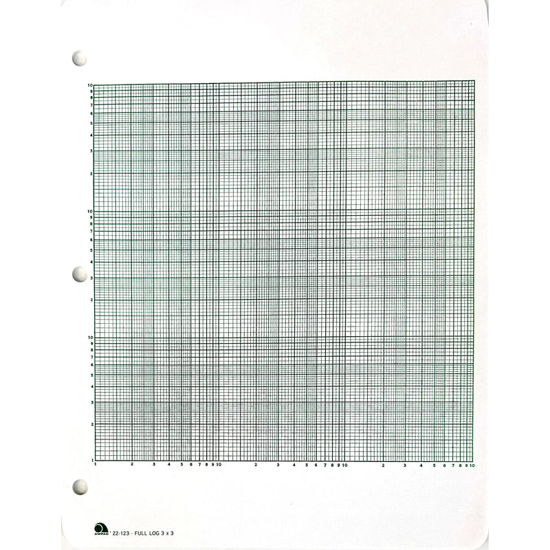 Ampad Citadel Engineering Fillers Full Log 3x3  Sulphite Ledger 8.5" x 11" Heavy Weight Green - 20 Sheets