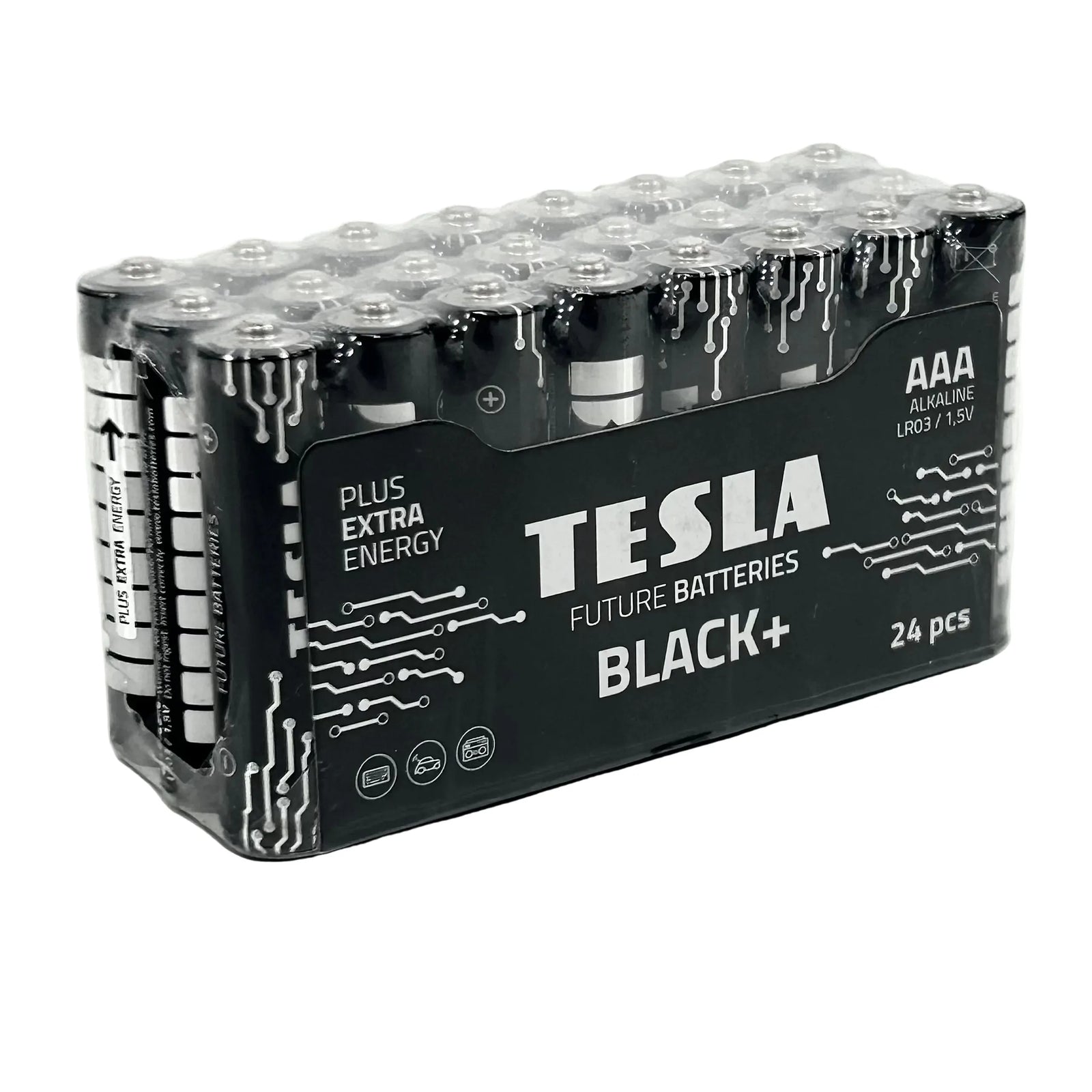 NEW TESLA Future Batteries Black+ Alkaline AAA - Pack of 24