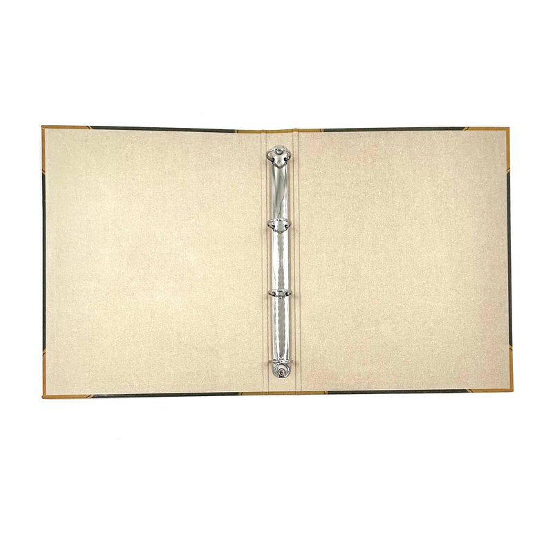 Vintage School Binders 4 Ring Laminated Heavy Duty Cardboard 32x26x4cm - Jeans Stitch