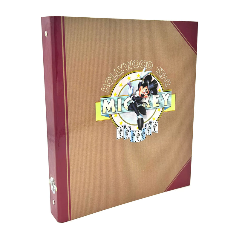 Vintage School Binders 4 Ring Laminated Heavy Duty Cardboard 32x26x4cm - Micky Mouse