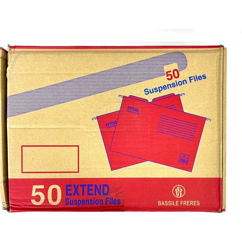 Bassile Extend F/C Suspension Files with Metal Fasteners - Box of 50