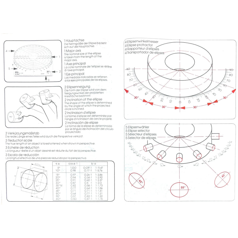 Vintage Rotring Maxi-Ellipses 1:11,47 Drawing Template