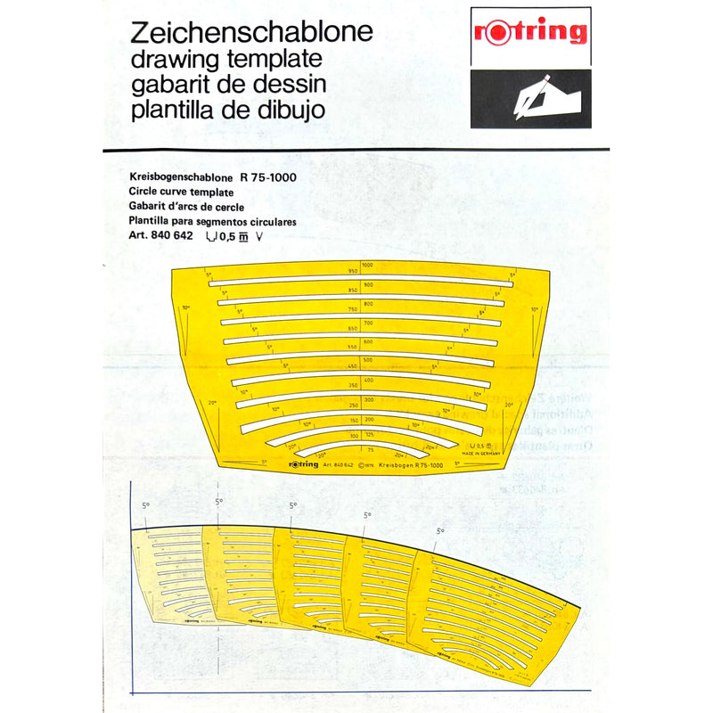 Vintage Rotring Circle Curve Template Drawing Template