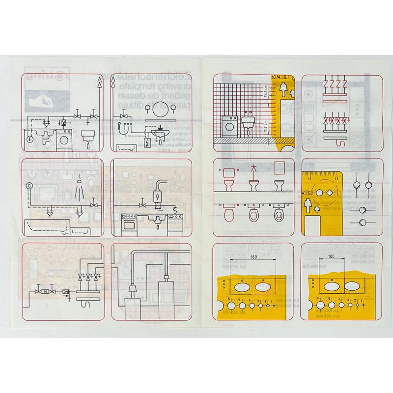 Vintage Rotring Plumbing & Sanitary Installation Symbols 1:50 Drawing ...