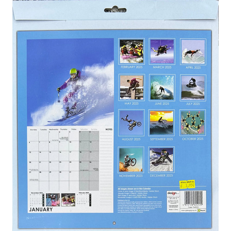 NEW IG Design 2025 Square Wall Calendar with Pictures - Adrenaline