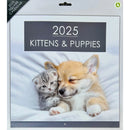 NEW IG Design 2025 Square Wall Calendar with Pictures - Kittens & Puppies