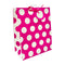 Eurowrap Large Size Gift Bag 33x27x14cm - Polka Dots Fuchsia