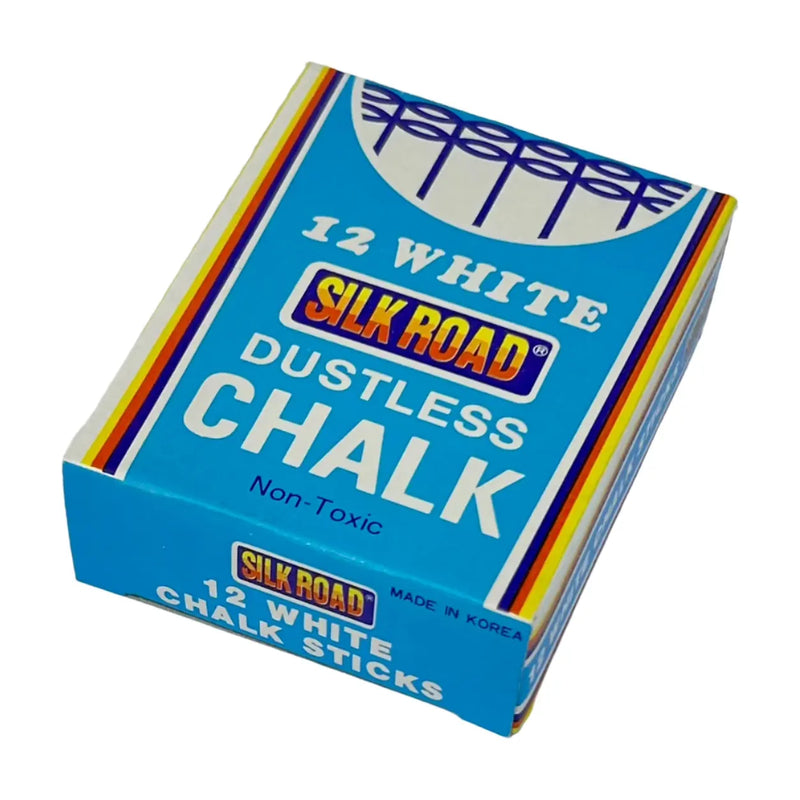 Silk Road Dustless White Chalk - Pack of 12