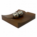 Bestar Solid Wood Desk Business Card Holder with Ball Bearings - Walnut