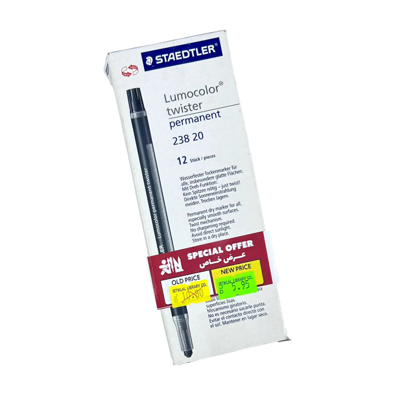 Staedtler Lumocolor Twister Permanent China Marker Black - Box of 12