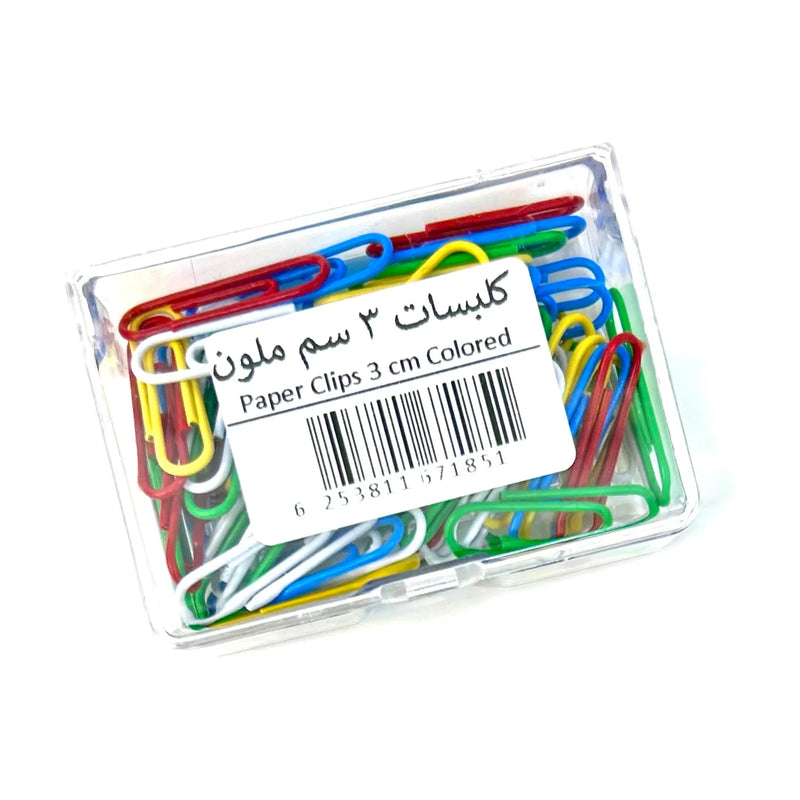 مشابك ورقية ملونة ٣ سم سعة ٥٠ ايبل
