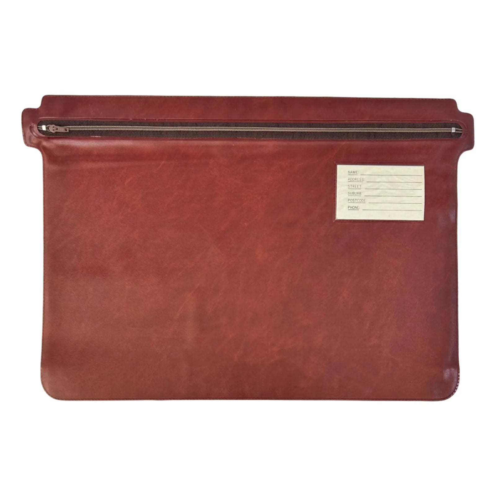 ILC Leather Pouch 41x26cm with Zipper & ID ILC Leather Pouch 41x26cm with Zipper & ID