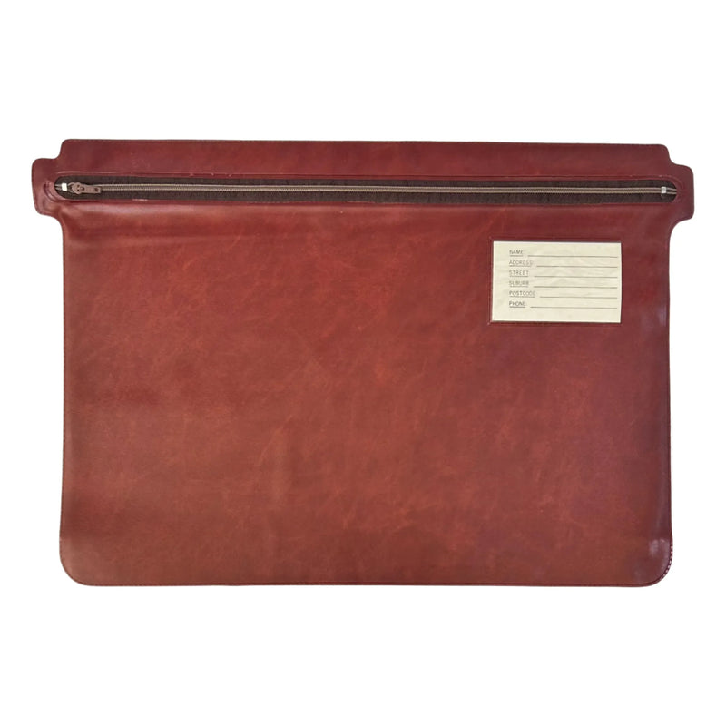 ILC Leather Pouch 41x26cm with Zipper & ID