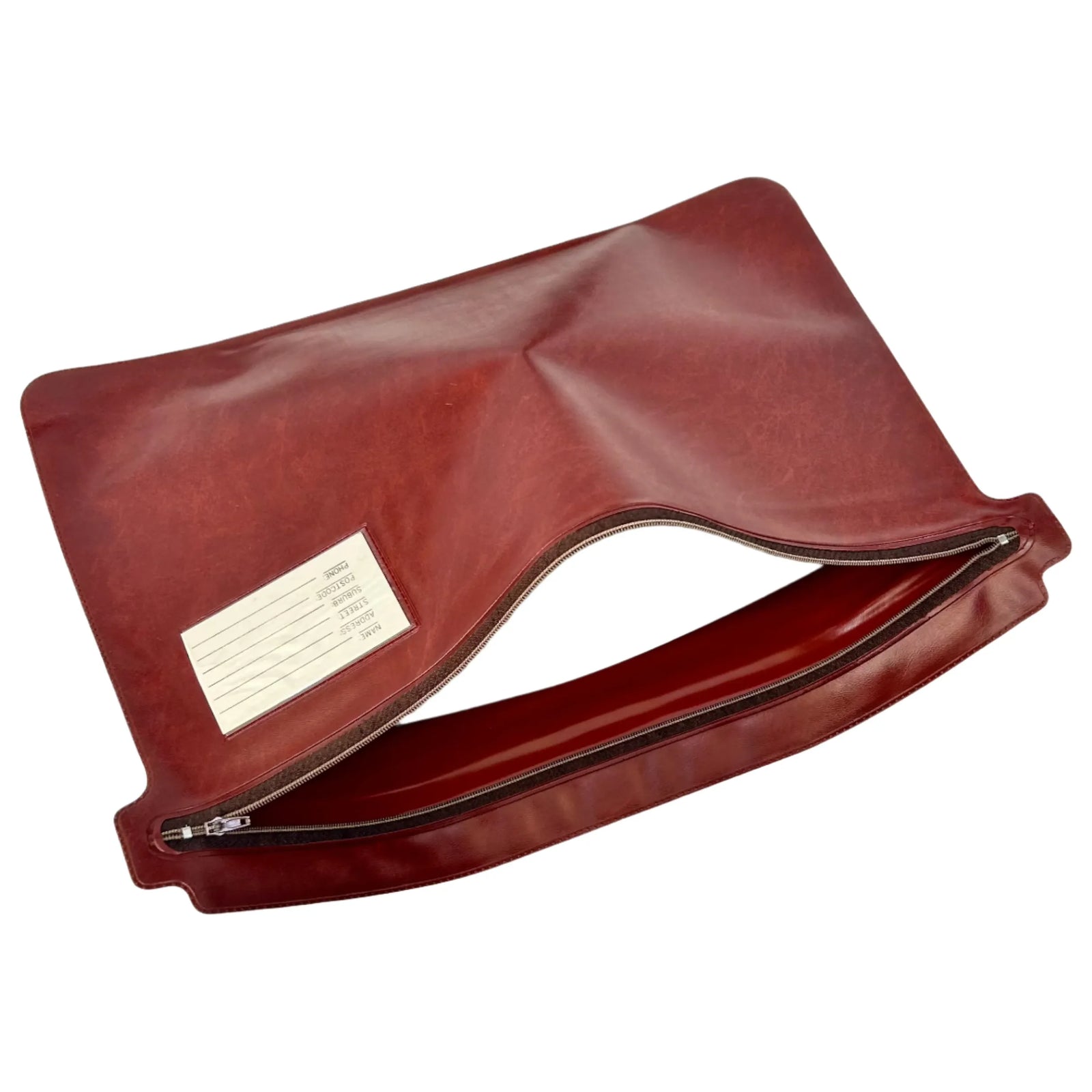 ILC Leather Pouch 41x26cm with Zipper & ID ILC Leather Pouch 41x26cm with Zipper & ID