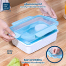 Micron Ware SUPER LOCK Lunch Box Tupperware with Dipping Sauce Cup & Lid 224x165x70mm