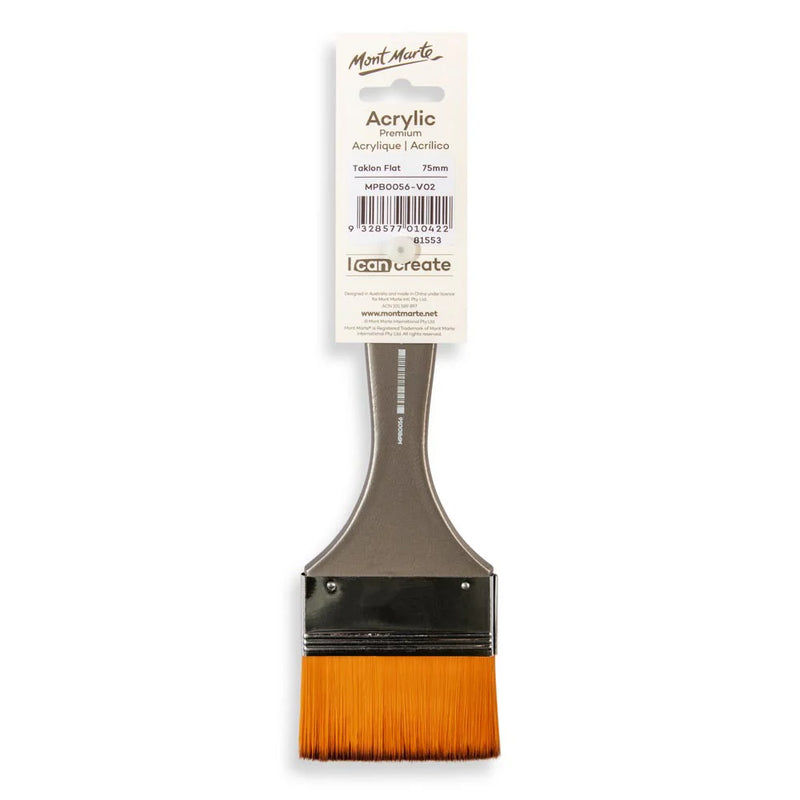 Mont Marte Artist Acrylic Brush Premium Taklon Flat Wide 75mm