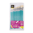 NEW Mont Marte Discovery Hog Bristles Flat Paint Brushes Sizes 1-12