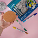 NEW Mont Marte Summer Coast Colour-in Ceramic Coaster Set Signature - 7pc