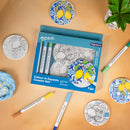 NEW Mont Marte Summer Coast Colour-in Ceramic Coaster Set Signature - 7pc