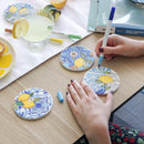 NEW Mont Marte Summer Coast Colour-in Ceramic Coaster Set Signature - 7pc