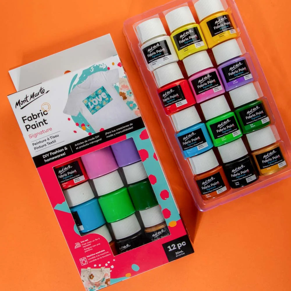 NEW Mont Marte Fabric Paint Signature 12pc x 20ml (0.7 US fl.oz) Set NEW Mont Marte Fabric Paint Signature 12pc x 20ml (0.7 US fl.oz) Set