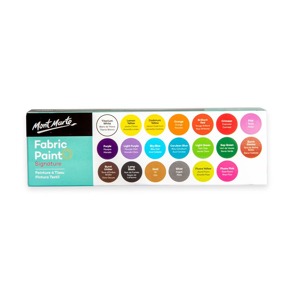 NEW Mont Marte Fabric Paint Signature 20pc x 20ml (0.7 US fl.oz) Set NEW Mont Marte Fabric Paint Signature 20pc x 20ml (0.7 US fl.oz) Set