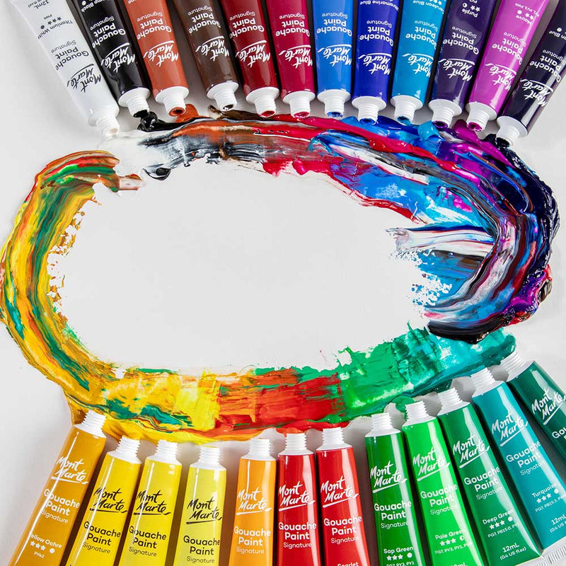 NEW Mont Marte Gouache Paints Signature 24pc x 12ml (0.4 US fl.oz)