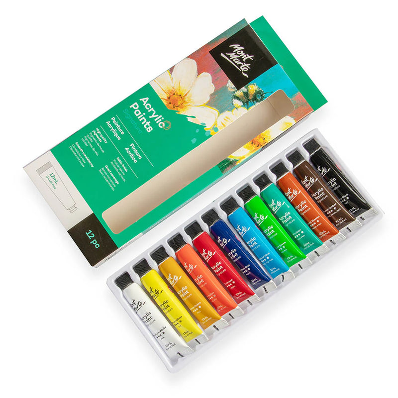 Mont Marte Acrylic Paints Signature 12pc x 12ml (0.4 fl.oz)