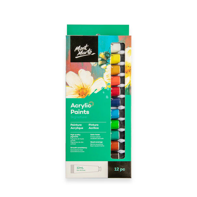 Mont Marte Acrylic Paints Signature 12pc x 12ml (0.4 fl.oz)