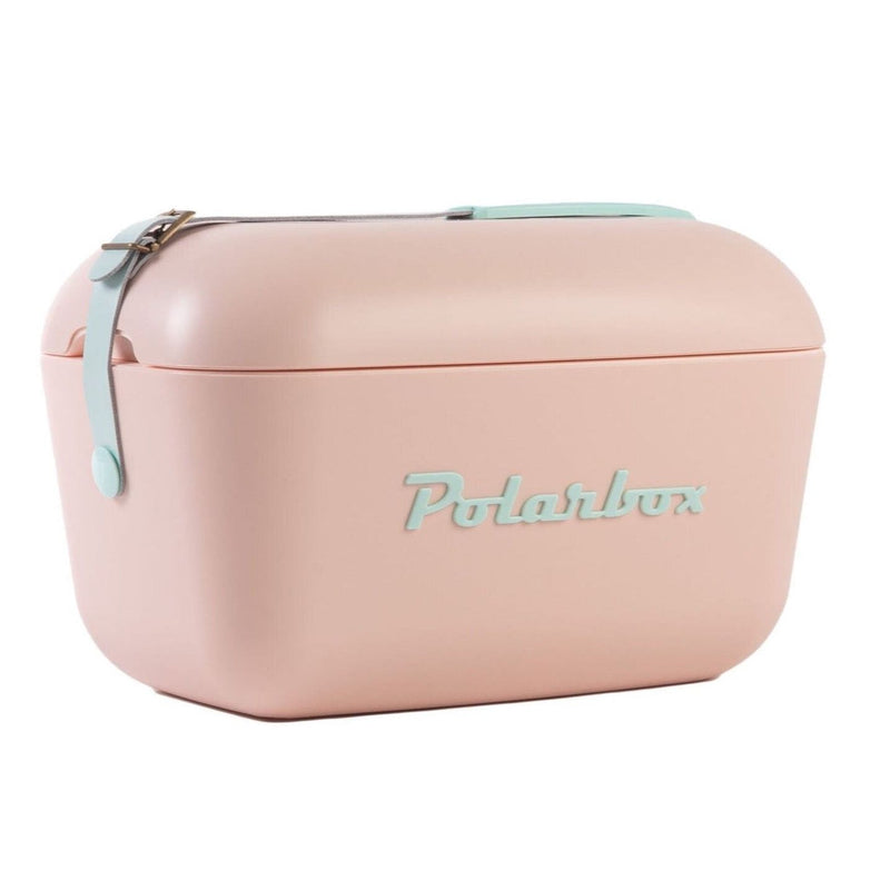 NEW Polarbox Pop 20 Litre Coolers with Leather Strap - Nude/Green