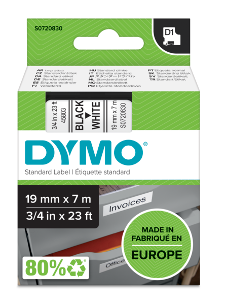 D1 شريط ملصقات ليبل حراري لاصق بلاستيك دايمو ليبل مانجر 