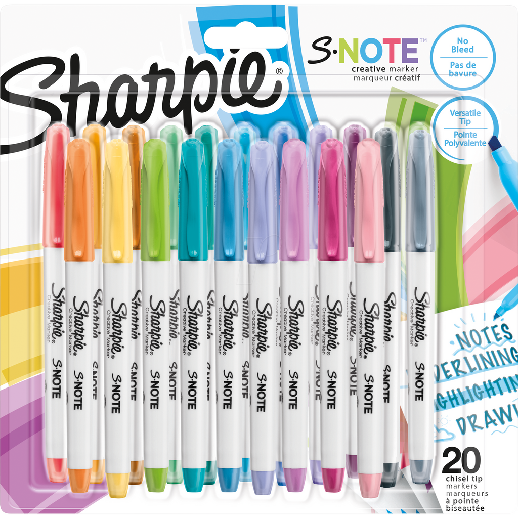Sharpie S-Note Chiseled Pastel Creative Markers - Set of 20 – Istiklal ...