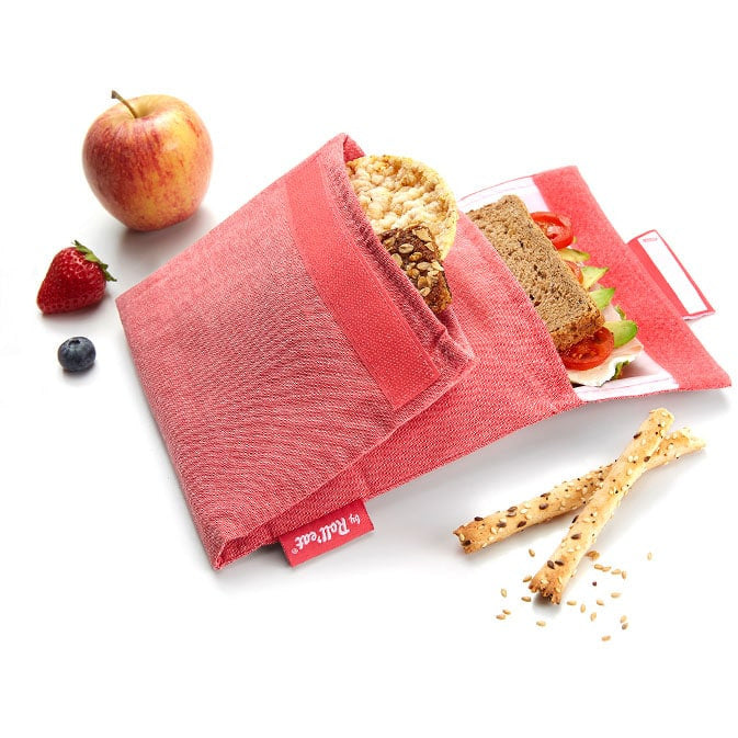 Roll'eat Snack'n'Go Duo Reusable Snack Bag with 2 Compartments 18x18cm - Nature