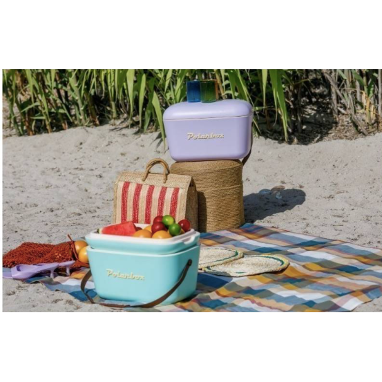 Polarbox Pop 20 Litre Coolers with Leather Strap - Yellow/Green