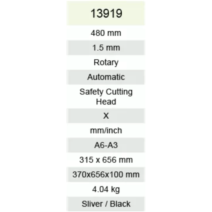 KW-Trio Metal Rotary Paper Trimmer Cutting Length 480mm  - A3