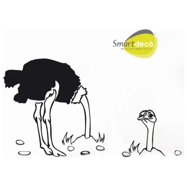 Smartdeco Removable & Repositionable Decorative Large Wall DeCal Stickers - Ostrich