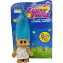 Vintage 1992  Small Lucky Troll Doll Carded Original Packaging - Dress