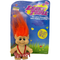Vintage 1992  Small Lucky Troll Doll Carded Original Packaging - Striped Overhauls