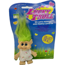 Vintage 1992  Small Lucky Troll Doll Carded Original Packaging - Dress